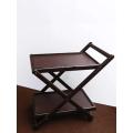Tea Trolley 2 Portions Detachable Good Quality Movable (Beach Wood Brown) | Serving Table | Wooden Table. 