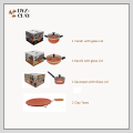 Diamond Cooking Set, 4 Product set, Clay Handi, Clay Karahi, Clay Sauce Pan, Clay Tawa. 