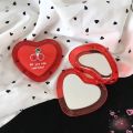 Korean Cute Heart Shaped Mini Makeup Mirror Compact Pocket Mirror Portable Double-Sided Folding Cosmetic Mirror Women Gifts. 