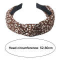 Plastic Headband Leopard Print Heart Knot Hairband Retro Anti-slip Hair Accessory for Women. 