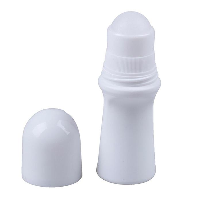 3 Pieces 30ml Plastic Roll On Bottle Empty Refillable White Deodorant Containers With Plastic Roller Ball