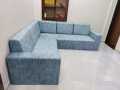 New L Shape Sofa 6 Seater Velvet Fabric. 