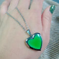 Heart Mood Locket Necklace Color Changing Necklace Temperature Mood Stainless Steel Love Shape Photo Pendant Necklace Jewelry. 