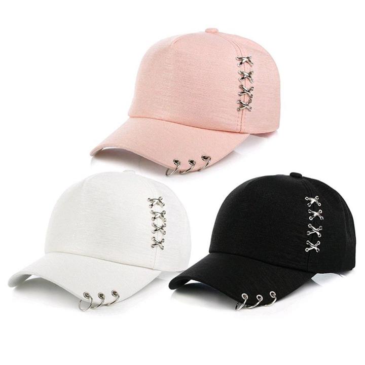Hat  Piercing Ring Baseball Adjustable Cap Hip Hop  Cap Fashion