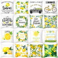 45x45cm Lemon Orange Print Throw Pillow Case Cushion Cover Home Sofa Bed Decor. 