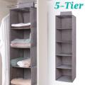 Closet Organizer Hanging Storage Bag Wardrobe Cloth Organizer 5 Layers Shelf Foldable Clothing Storage Rack Shelves. 