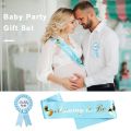 Pink Daddy to Badge Gender Reveal Baby Shower Party Decoration Set for Expectant Parents Mommy to Sash Daddy to Badge Photo Prop Blue Pink Theme Blue Mommy to Sash. 