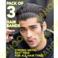 3PCS Wave Headband Metal Strong Hold Rust Free Hair Band Accessories for Men and Women Best Quality Strong Metal Zig Zag Hairband for Men & Women - Black. 