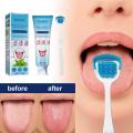 EELHOE 50g Tongue Cleaning Gel with Brush Oral Care Removal Odor Health Fresh Breath Dental Hygiene Care Coating Cleaning Kit. 