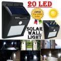 20 LED Solar Powered PIR Motion Sensors + CDS Night Sensor LED Light Outdoors Garden lighting Security Wall Mount Lights Best Waterproof Rechargeable Solar Bright LEDs New COB Flood Lights Street Chargeable solar Lawn Lamps Imported. 