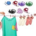 Clothesline with 12 Clips – Portable Outdoor Laundry Dryer & Drying Rack. 