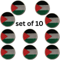 Palestine Palestinian round flag set of 10 embroidered sew on iron on patch badge. 