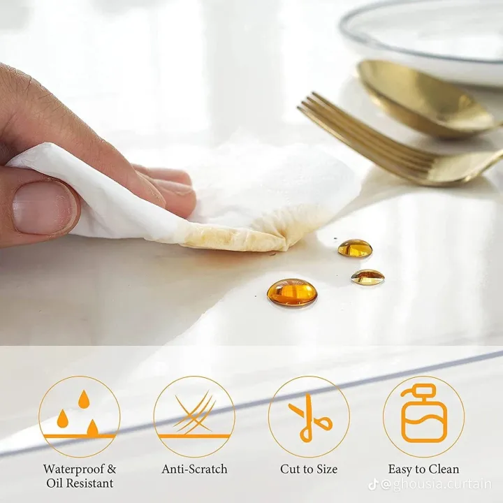 4/6&%208%20Seater%20PVC%20Transparent%20Clear%20Dining%20Table%20Cloth%20/%20Cover%20Plastic%20Table%20Cover%20Protector%20Sheet%20Rectangle%20-%20Image%203