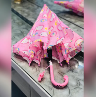 Small Kids Cartoon Umbrella - Multi color (Random Shape/Design length 22 inch and 17 inchs from mid to Sides)