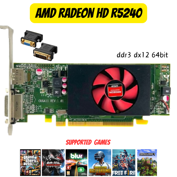 AMD R5240 1GB Graphics Card DDR3 64bit dx12 Daraz.pk