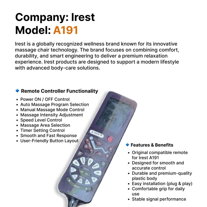 Irest%20A191%20Massage%20Chair%20Remote%20Controller%20%7C%20Replacement%20Controller%20%7C%20Original%20Remote%20-%20Image%202