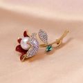 【HOT】 Vintage Brooches For Women Elegant Fashion Luxury Jewelry Botanical Flower Enamel Scarf Buckle Pearl Pin Temperament Accessories. 