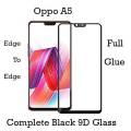 Oppo A5 Glass Protector 9D Tempered Glass For Oppo A5  - Black. 