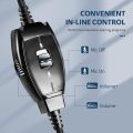 headphone for pc Headset with Microphone - Computer PC Headset with Boom Mic, In-line Volume Control & Mute, On Ear Wired Headphones for Skype, Home, Office, Classroom, Call Centre. 