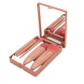 Set of 5 Mini Travel Makeup Brush Full Set Easy to Take Function Makeup Brush with Mirror. 