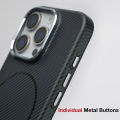 Sanptoch For Magsafe Carbon Fibre Texture Phone Case For iPhone 16 / 15 / 14 Pro Max Anti-fingerprint Back Cover For iPhone 16 Pro Max Ultra Slim Protection Casing. 