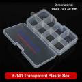 F-141 Multipurpose Transparent Plastic Storage Box with 5 Removeable Partition Storage Box for jewelry and Electronic components F141 G141. 