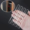 Silicon Anti Slip Self Adhesive wall protector, Cabinet door guard Noise Dampening bumpers, furniture crash pads, Furnitures Protection Bumper Rubber Stripes (10 PCS, Transparent). 
