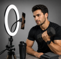 26cm Ring Light With Phone Holder & 3 Shades Of Colour For Videos Photography Studio & Lightining. 