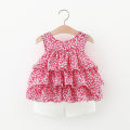 Multi Frilled Soft Cotton Baby Girl Frock & Shorts Set. 