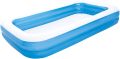 BESTWAY 54150 Deluxe Blue Rectangular Family Pool | 3 Rings Pool  - 10' x 6' x 18". 