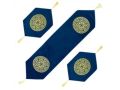 3Pcs Luxury Velvet Laser Cut Table Runner Mat Set. 
