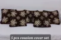 Experience Luxury Comfort with Our Premium 5-Piece Jacquard Velvet Cushion Cover Set. 