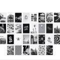 30 Black themes Aesthetic Wall Collage Kit | Photo Collage Kit For Wall Decor | 4" x 6". 