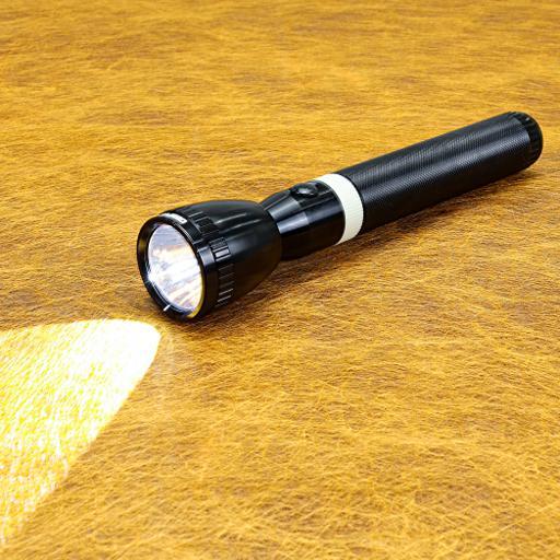 Original Geepas Rechargeable LED Flashlight 287mm- Hyper Bright White with 4-5 Hours Working & 2500mAh Battery | Ideal for Patrolling, Trekking, Emergency Power Cut ( 2 Years Warranty )