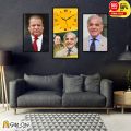 Gift City Presents Nawaz Sharif and Shahbaz Sharif Wall Frame / Wall Clock for Office and Home Decor. 