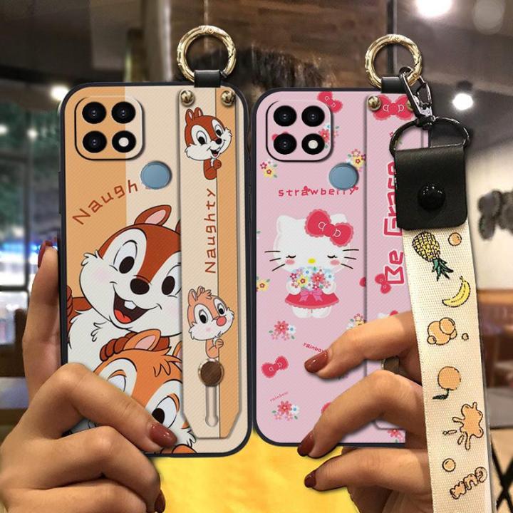 Cartoon Soft case Phone Case For OPPO A15 4G/A15S/A35 2021 Lanyard Anti-knock Kickstand Waterproof Silicone Anti-dust