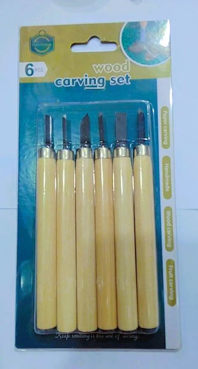 Wood craving knifes chisel 6 Pcs Professional Wood Carving Tools Set with High Carbon Steel for Woodworking Sculpting & Engraving - Wood Carving Chisel Set with Wooden Handles -Professional Sculpting and Engraving Tools for DIY -Woodworking Art