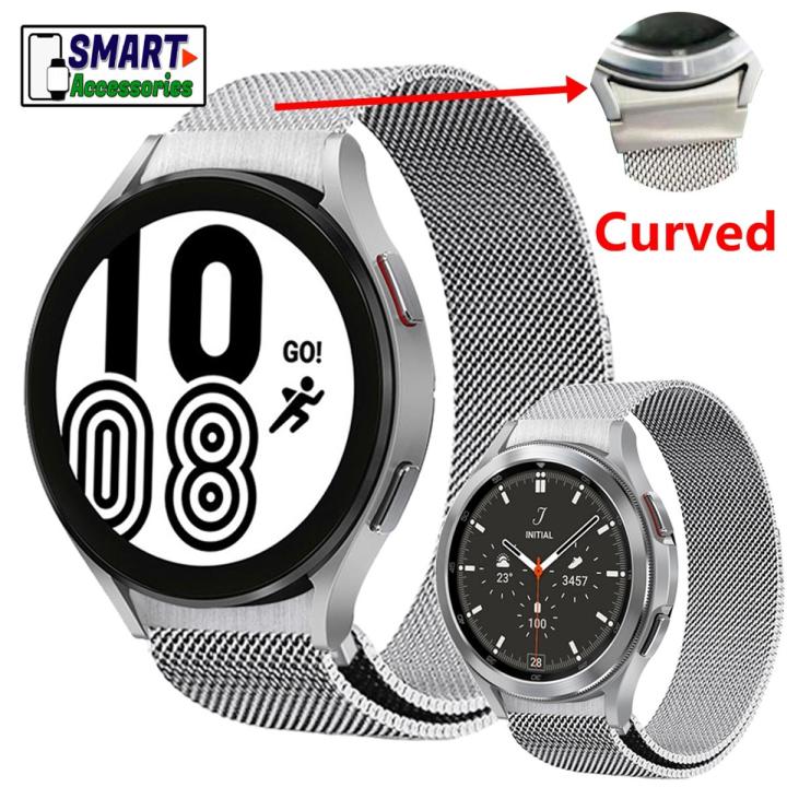 Stainless Steel Magnetic Curved Watch Band Strap For Samsung Galaxy Watch 4 Classic and Galaxy Watch 4 44mm 40mm