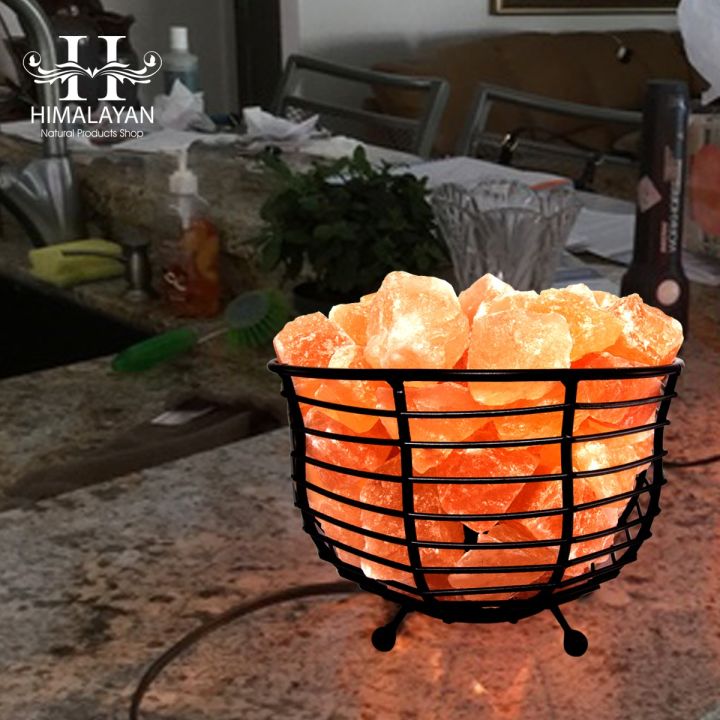 Salt Bowl Himalayan Pink Salt Lamp With Electric Cord Bulbs