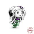 The Little Mermaid Ariel Shell Dangle Charm for Women Original PANDORA bracelet Pendant Necklace DIY Jewellry. 