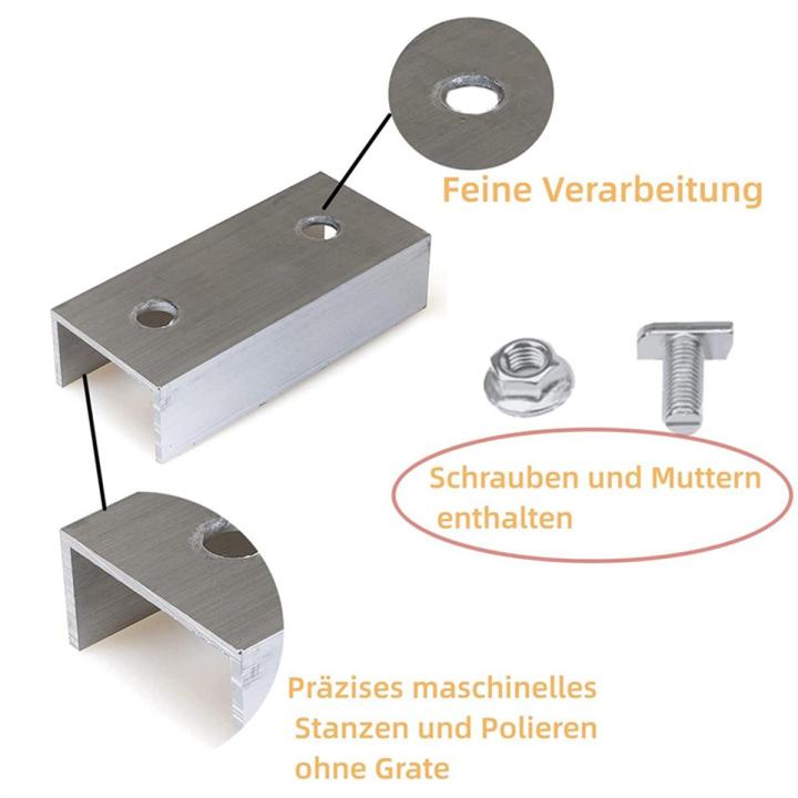 Aluminium Material Photovoltaic Rails Rail Connector Solar Module Rail Connector for Mounting Photovoltaic Mounting Rail Pack of 2