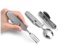Stainless Steel Camping Folding Swiss Knife Outdoor Multitool Portable Pocket Fork Knife Spoon Box Cutter EDC Gadget Hand Tools. 