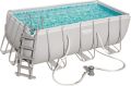Bestway Power Steel Rectangular Off-Earth Pool, 4.12M x 2.01M x 1.22M, Full Size Pool, Water & Summer Fun, Depth Family Swimming Pools, With Filtering Pump, Above Ground Pool Set, Ladder & Doser Included, Steel Rectangle Shape Swimming Pool : 56456. 