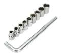 Professional Heavy Duty Socket Wrench Set Tool Kit 9 Pc 1/2″ Drive Socket Set 8-24mm Metric Sockets With “L” Wrench In Box. 
