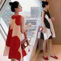 Maternity dress korean version plus size women's dress summer loose fat mm sleeveless midi length. 