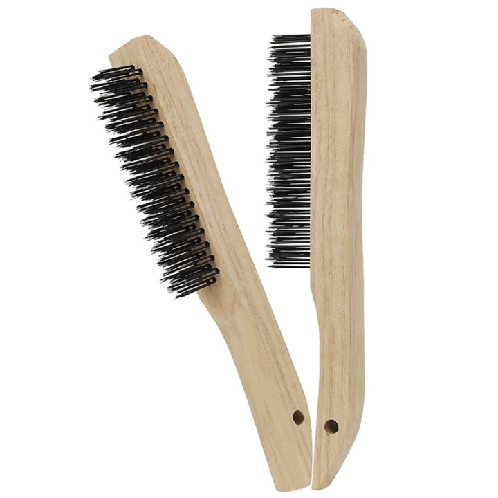 2 Pcs Wire Brushes Small Wire Brush Metal Brush for Cleaning Welding Slag, Rust and Dust 10 Inch Heavy Duty Carbon Steel Handle Wire Scratch Brush