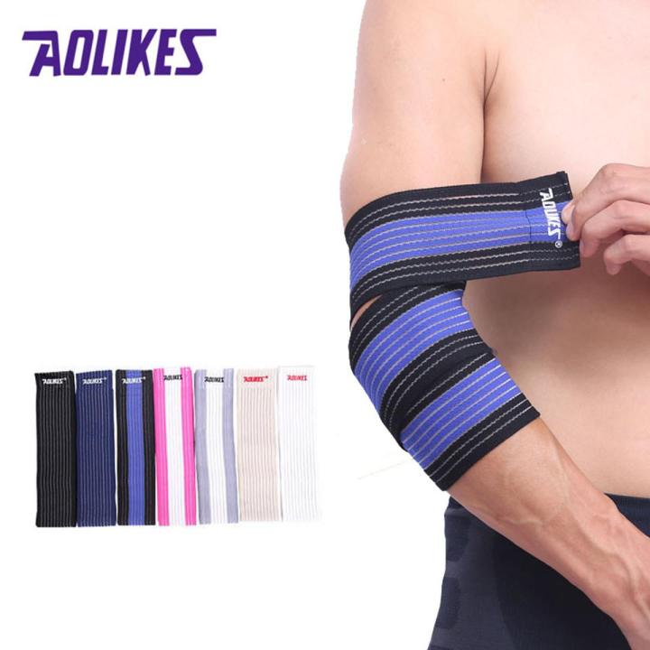 【Atoztide Store】AOLIKES 1PCS Elastic Bandage Wrap arm Compression Tape Support Tennis Volleyball Sports Equipment gear