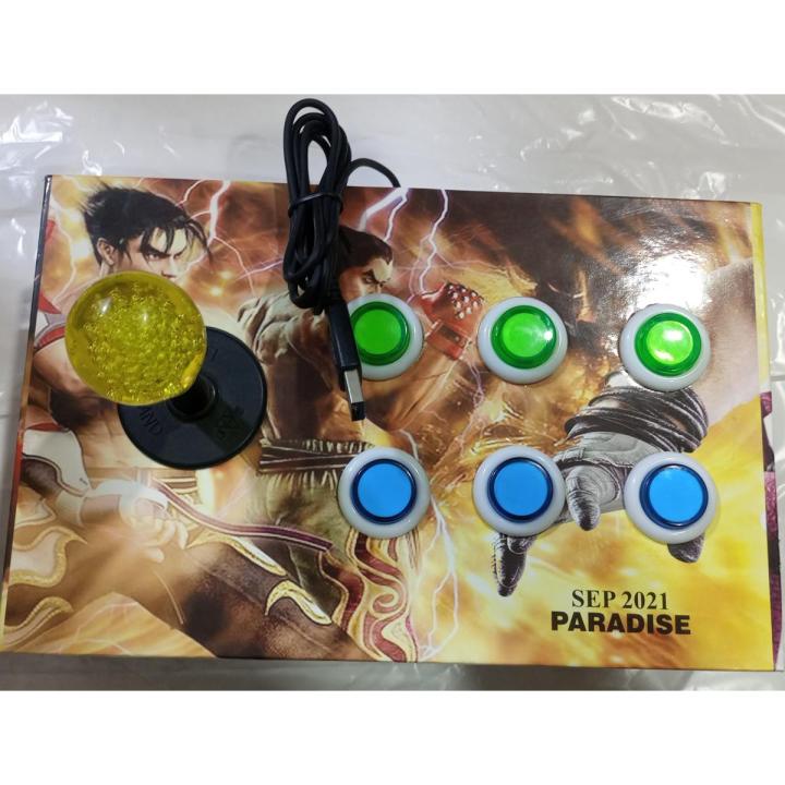 Smooth Usb Game Controller Joystick 6 Buttons Game Arcade Made Of Wooden Box Panel For PC Laptop Computer For Win7/8/10 XP