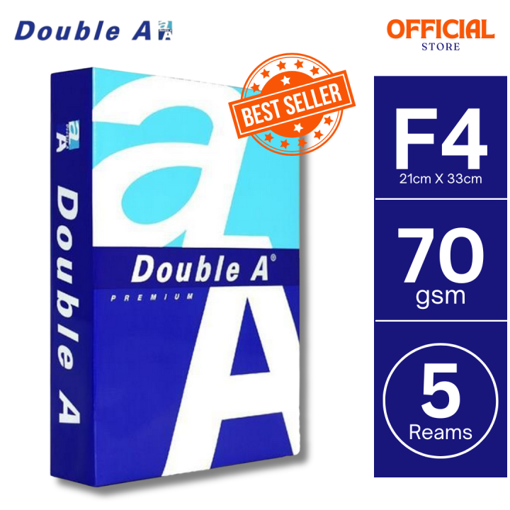 Double A - F4 Size Paper 70g - 5 Reams