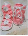 Hand made woolen shoes/Boots for girls (Pink) suitable for baby 1 to 2 years. 
